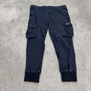 Panmax Paris Vintage Pro Cargo Jogger Pants Mens 2XL Navy Blue Cotton Casual